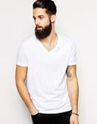 Asos Slim Fit T-shirt With V Neck - White