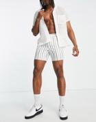 Topman Shorts In White Stripe