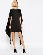 Lavish Alice Cape Overlay Shift Dress - Black