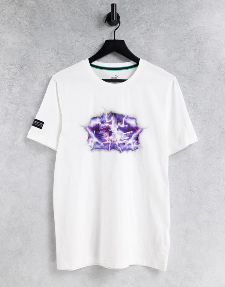 Puma Mercedes Graphic Logo T-shirt In White
