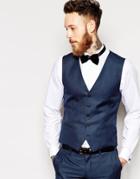 Selected Homme Tuxedo Vest In Skinny Fit - Navy