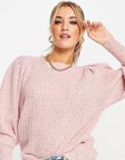 In The Style X Jac Jossa Balloon Puff Sleeve Sweater In Pink