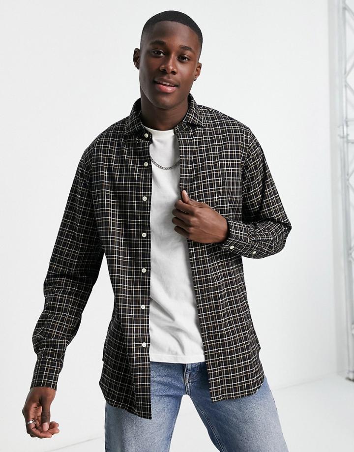 Polo Ralph Lauren Twill Check Shirt Custom Regular Fit In Black