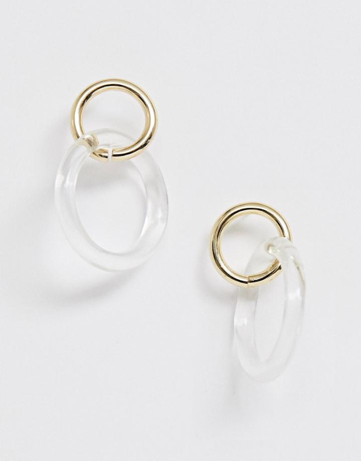 Pieces Double Hoop Stud Earrings - Gray