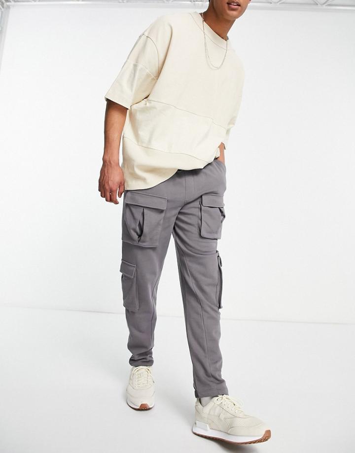 Asos 4505 Slim Fit Sweatpants With Utility Pockets-grey