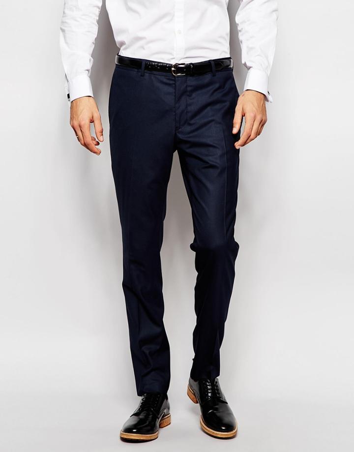 Jack & Jones Premium Suit Pant With Stretch In Slim Fit - Navy