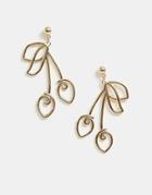 Asos Design Earrings In Abstract Cherry Design In Gold - Gold
