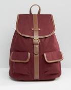 Monki Cotton Canvas Backpack - Red