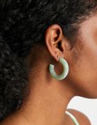 Pieces Resin Hoop Earrings In Green