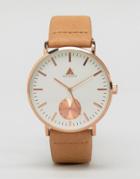 Asos Watch In Light Tan And Rose Gold - Brown