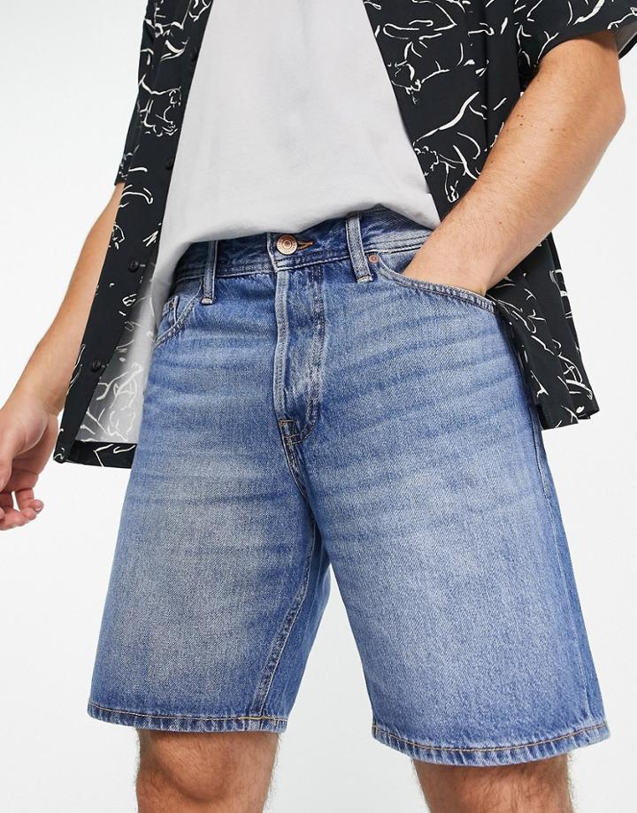 Jack & Jones Intelligence Loose Fit Denim Shorts In Light Blue