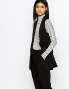 Poppy Lux Freesia Sleeveless Jacket - Black