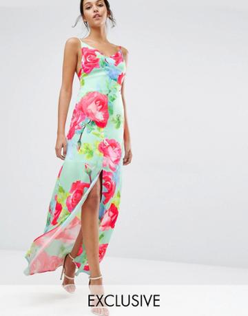 Every Cloud Rose Print Strappy Maxi Dress - Multi Print