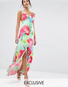 Every Cloud Rose Print Strappy Maxi Dress - Multi Print