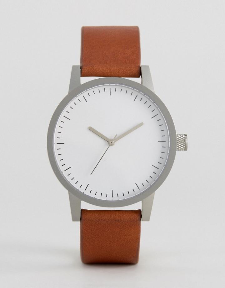 Swco Kent Leather Watch In Tan 38mm - Tan