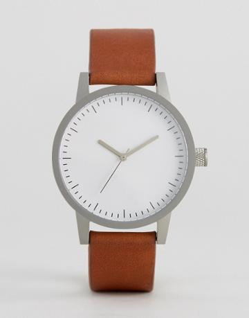 Swco Kent Leather Watch In Tan 38mm - Tan