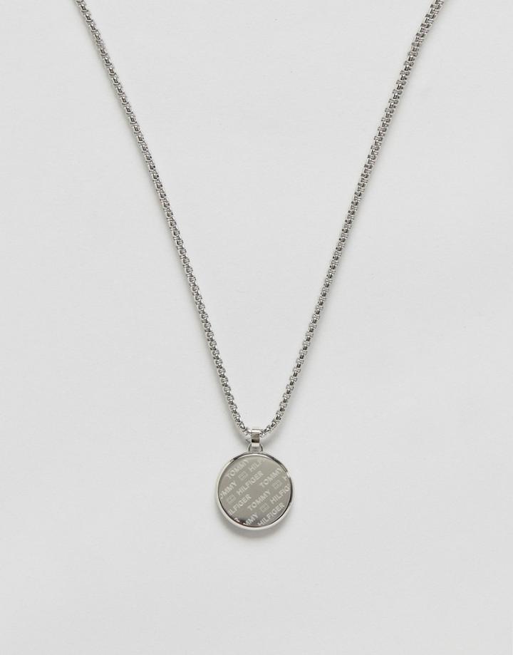 Tommy Hilfiger Circular Pendant Necklace In Silver - Silver