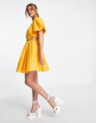 Ever New Cut Out Mini Dress In Sunflower Yellow