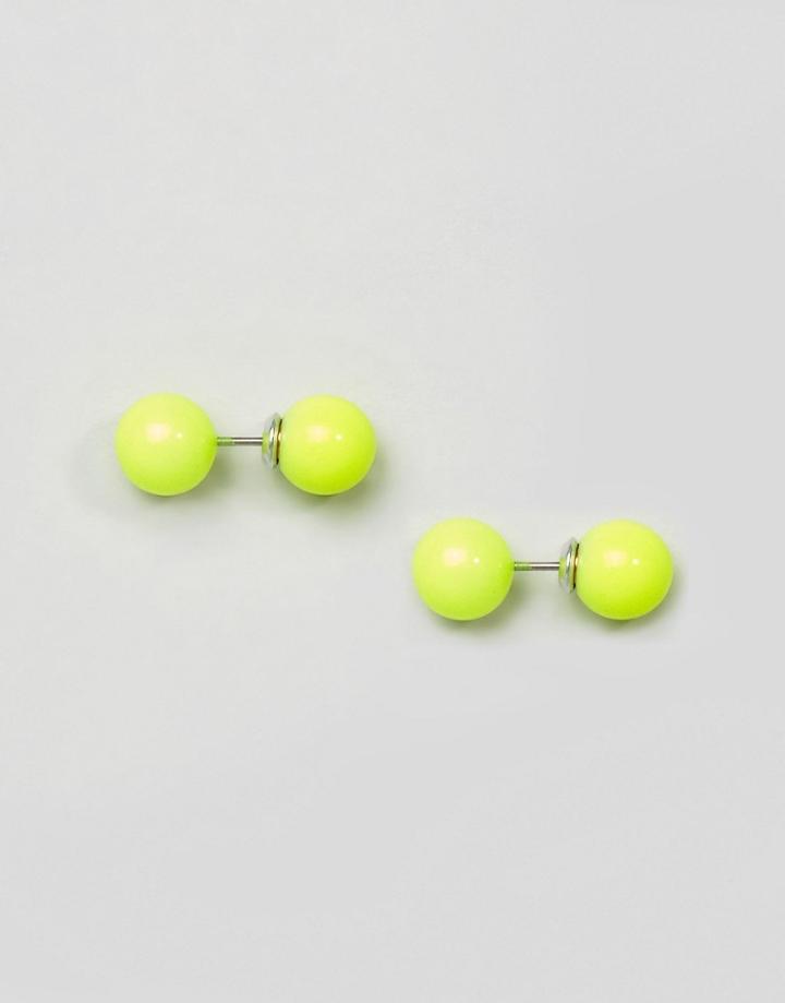 Asos Neon Bubble Earrings - Yellow