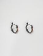 Asos Hoop Earrings In Brushed Copper - Brown