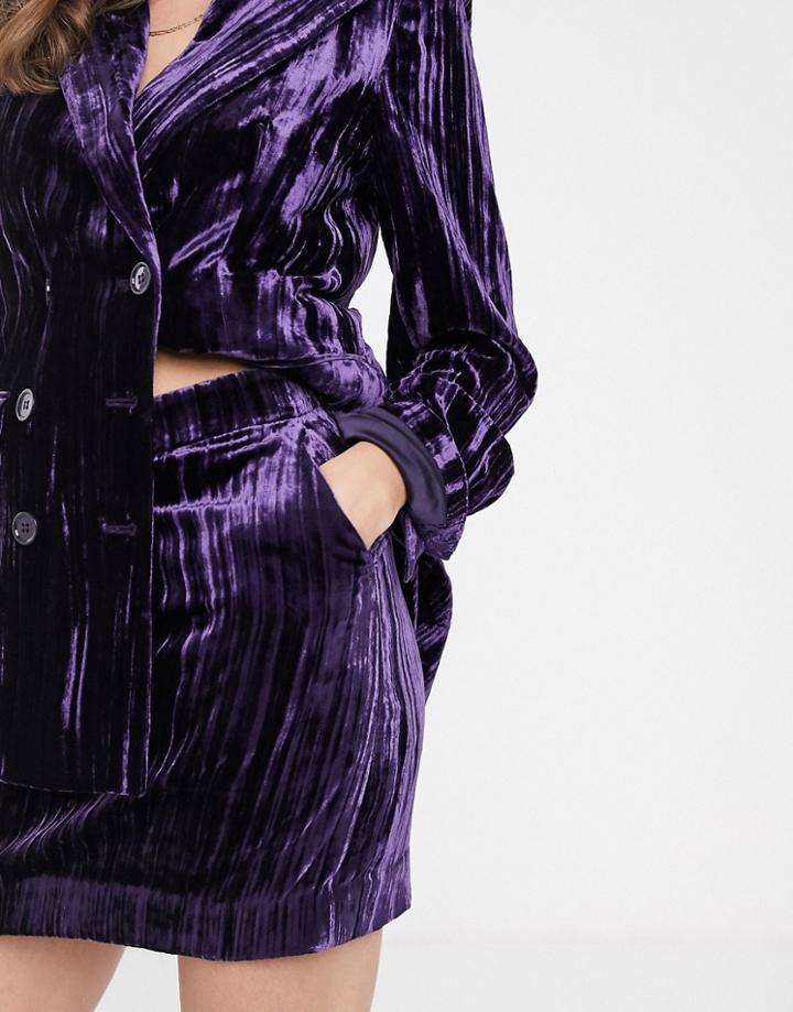& Other Stories Crushed Velvet Mini Skirt In Purple