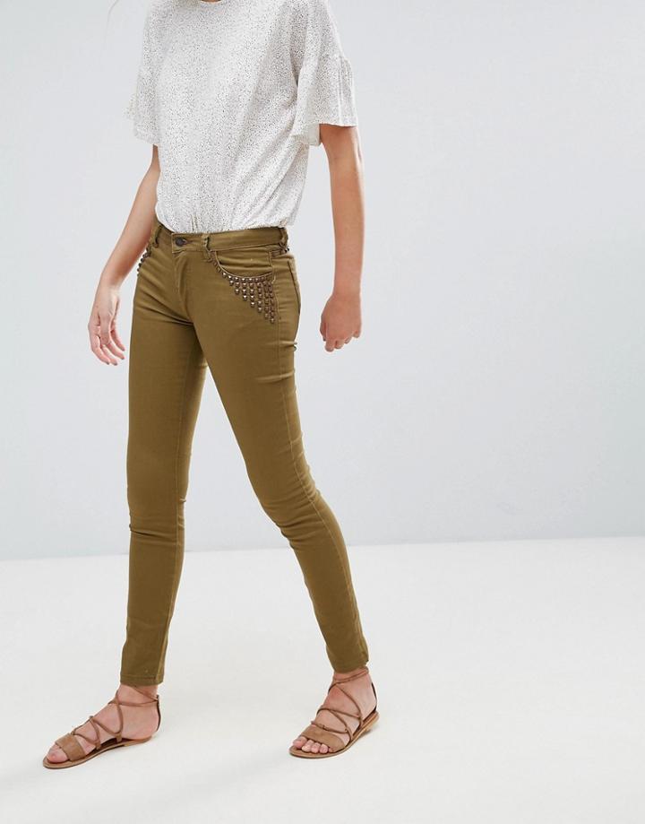 Deby Debo Combat Cloute Skinny Pants - Green