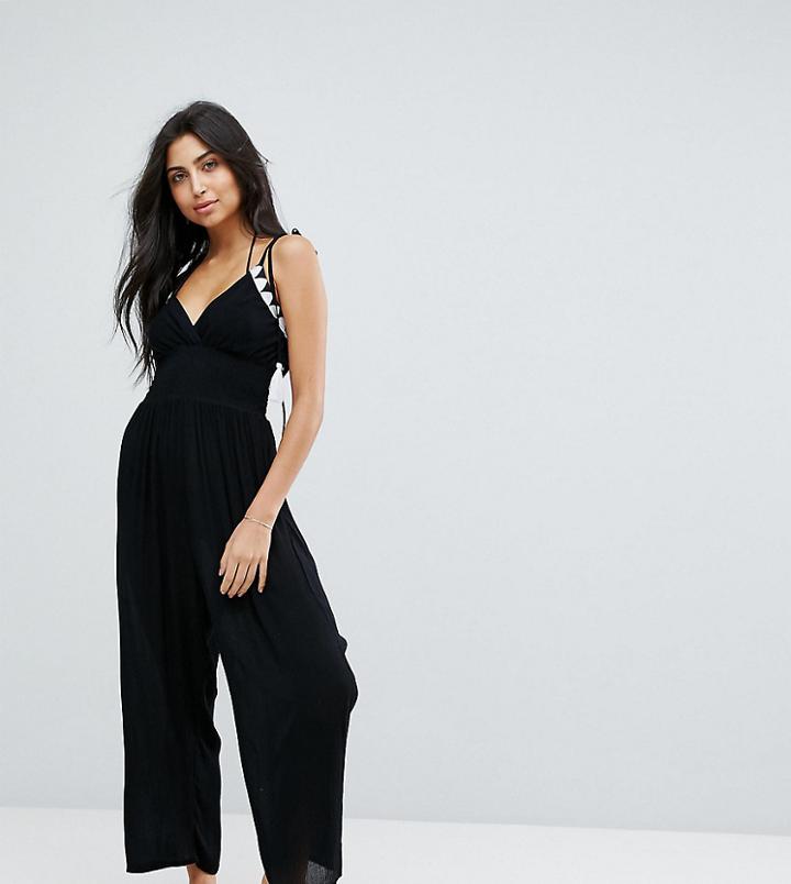 Akasa Embroidery Beach Jumpsuit - White