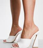 Raid Wide Fit Jemma Platform Heel Sandals In White