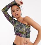 Collusion Bright Tattoo Print One Shoulder Top-multi