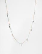 Asos Seedbead Charm Long Necklace - Multi