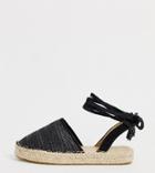 Truffle Collection Wide Fit Woven Tie Leg Espadrilles