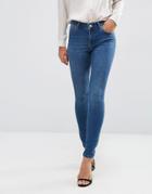 Asos Lisbon Mid Rise Skinny Jeans In Abbie Wash - Blue