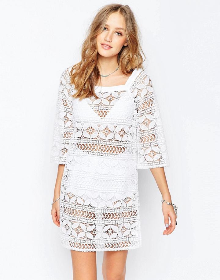 Gypsy 05 Crochet Ivory Mini Dress - Ajara Ivory