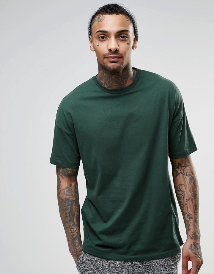 Asos Oversized T-shirt In Teal - Sea Deep Green