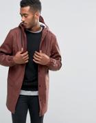 D-struct Mid Length Water-resistant Jacket With Hood - Red