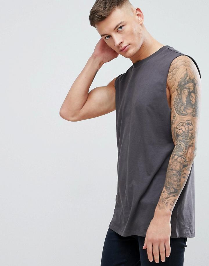 New Look Tank In Dark Gray - Gray