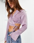 Lola May Wrap Side Blouse In Lilac - Part Of A Set-purple