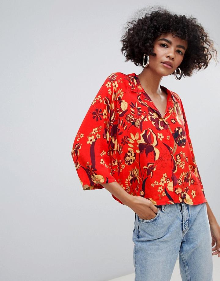 Weekday Red Print Blouse - Multi