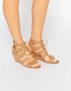 Head Over Heels By Dune Kadence Sand Ghillie Wedge Sandals - Sand