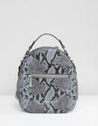 Armani Jeans Faux Snake Minimal Backpack - Gray