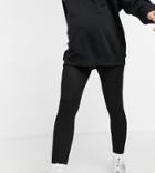 Lindex Maternity Eco Viscose Ribbed Leggings In Black