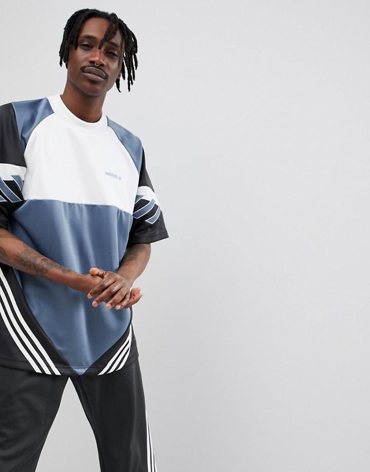 Adidas Originals Nova Retro Oversized T-shirt In Gray Ce4844 - Gray