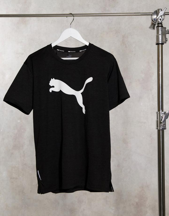 Puma Training Heather Cat T-shirt In Black