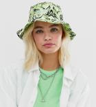 Collusion Unisex Bucket Hat With Print - Green