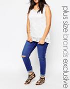 New Look Plus Authentic Ripped Knee Skinny Jean - Blue