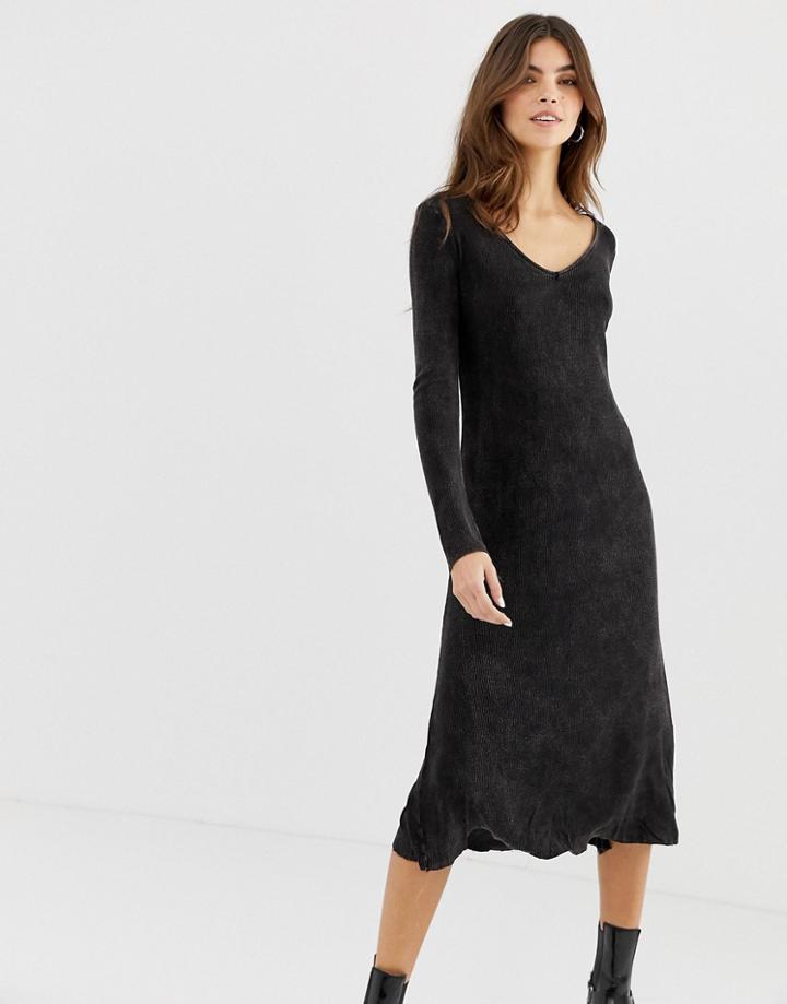 Nytt Kayla Slit Front Bodycon Dress - Black