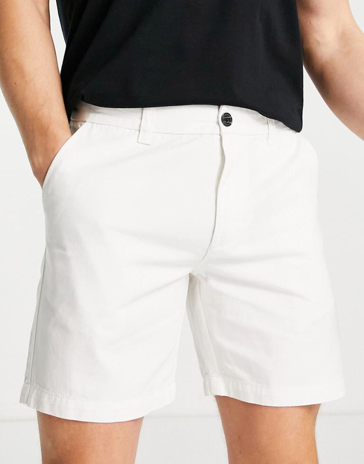 New Look Slim Fit Chino Shorts In White