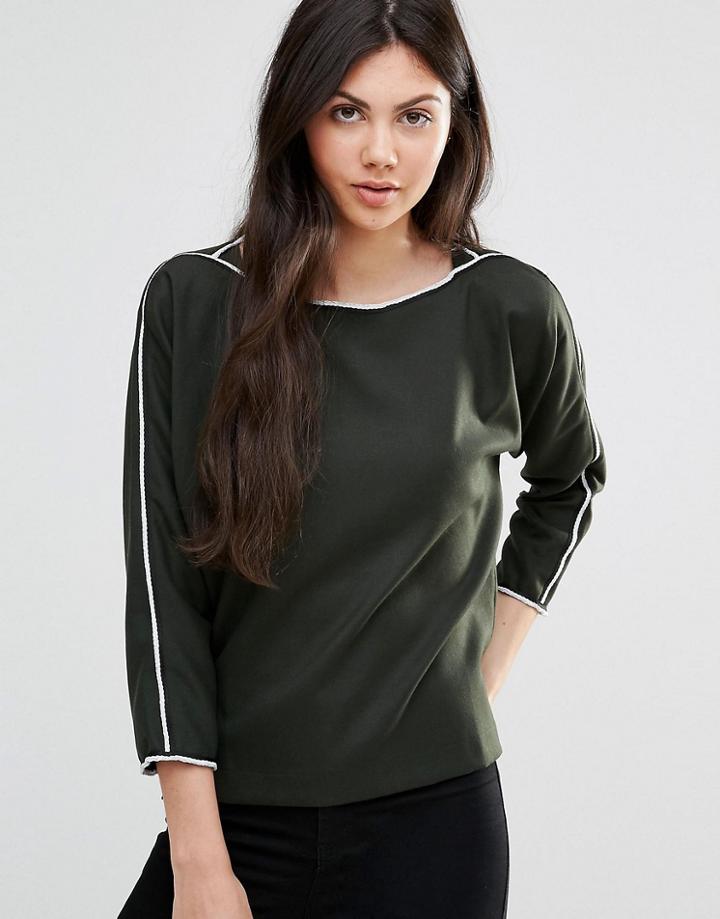 Lavand Green Boatneck Top - Green