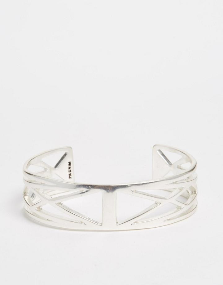 Pilgrim Silver Plated Geo Bracelet - Silver