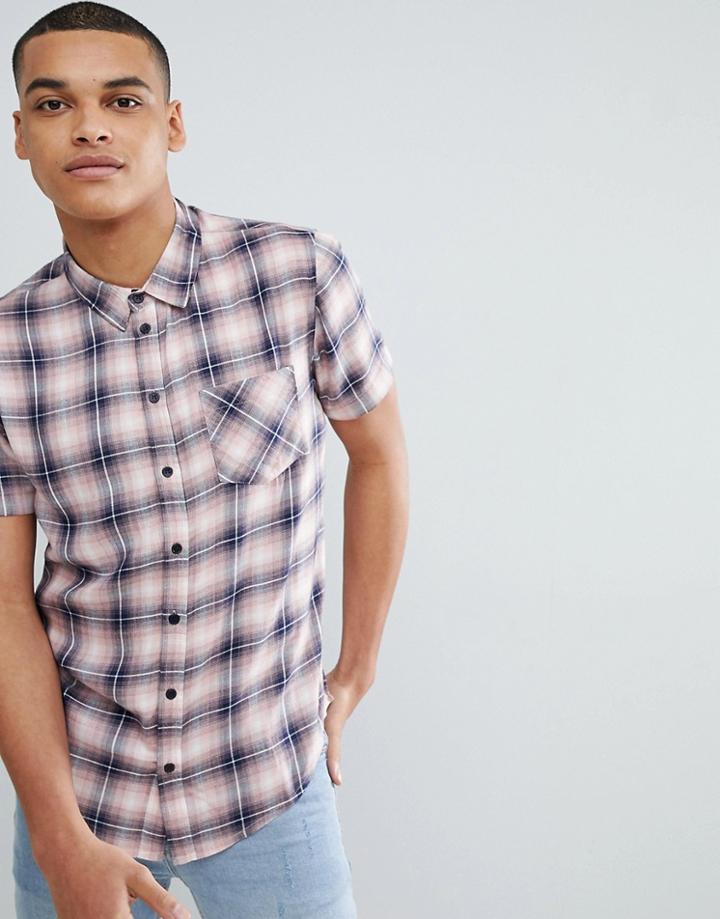 Another Influence Pink Check Short Sleeve Shirt - Pink